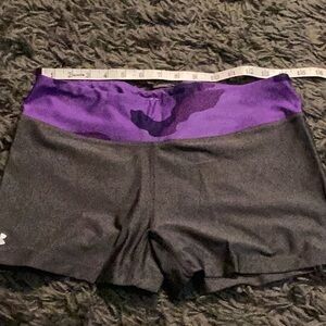 Under Armour Women's Purple and Gray Shorts activewear sport